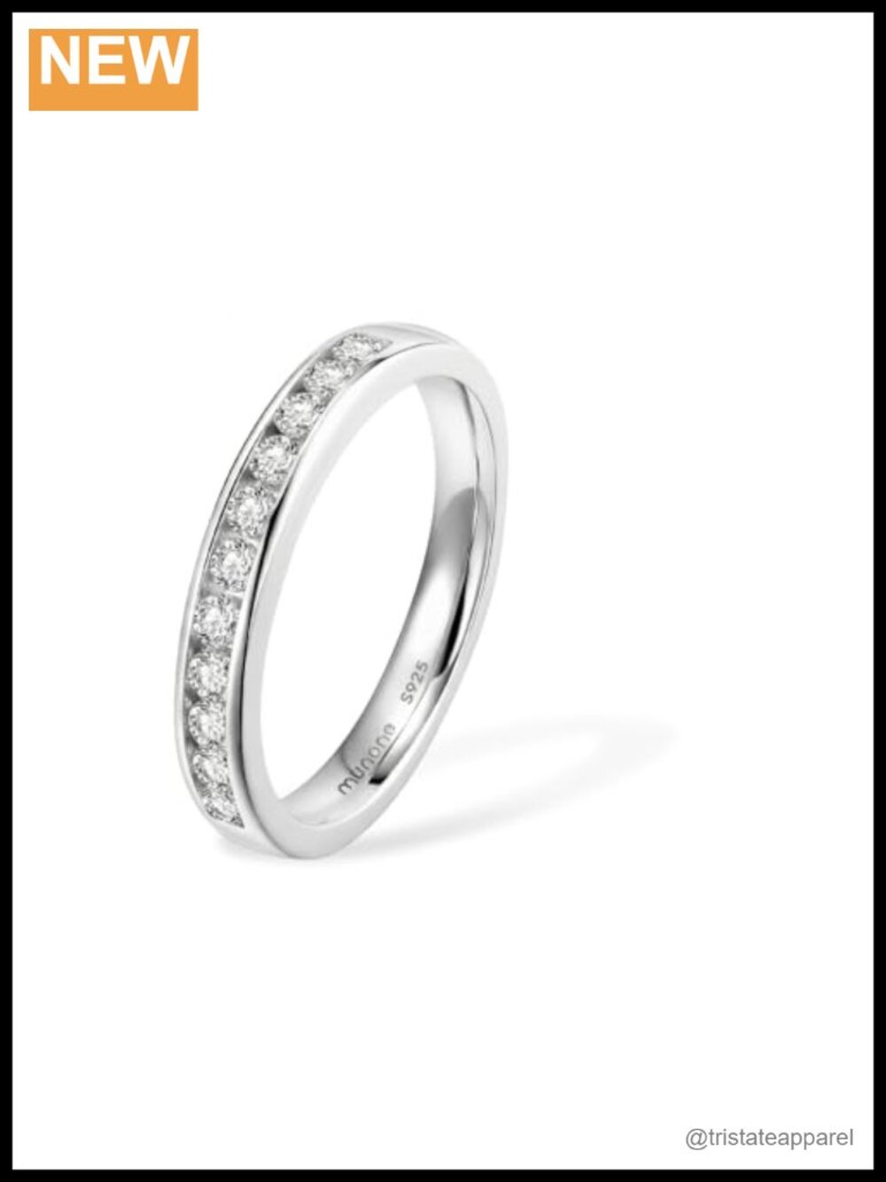 Moissanite S925 Sterling Silver Wedding Band Channel Set Half Eternity Ring